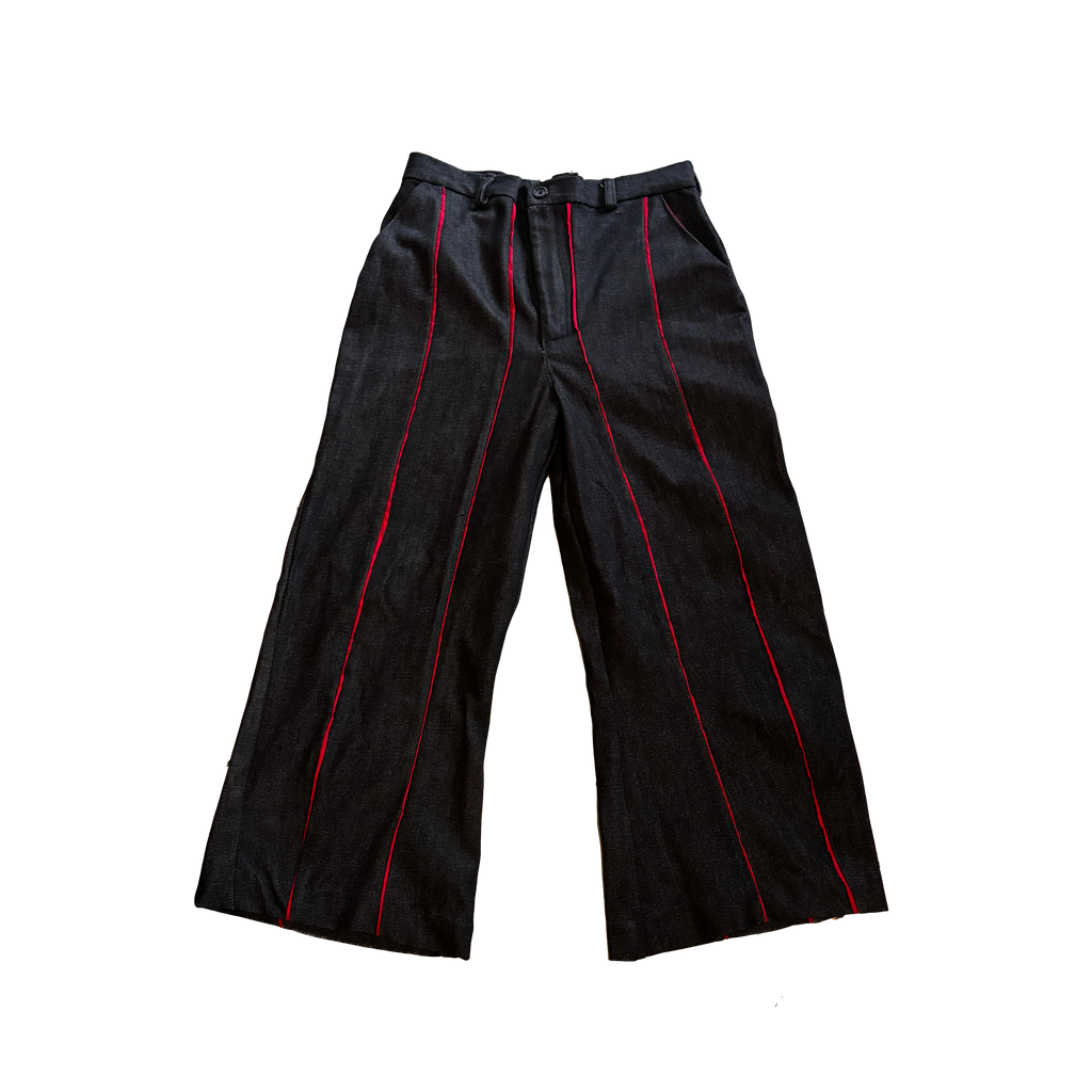 ESTRADA "C-7" FLARED DENIM PANTS WITH STRIPES