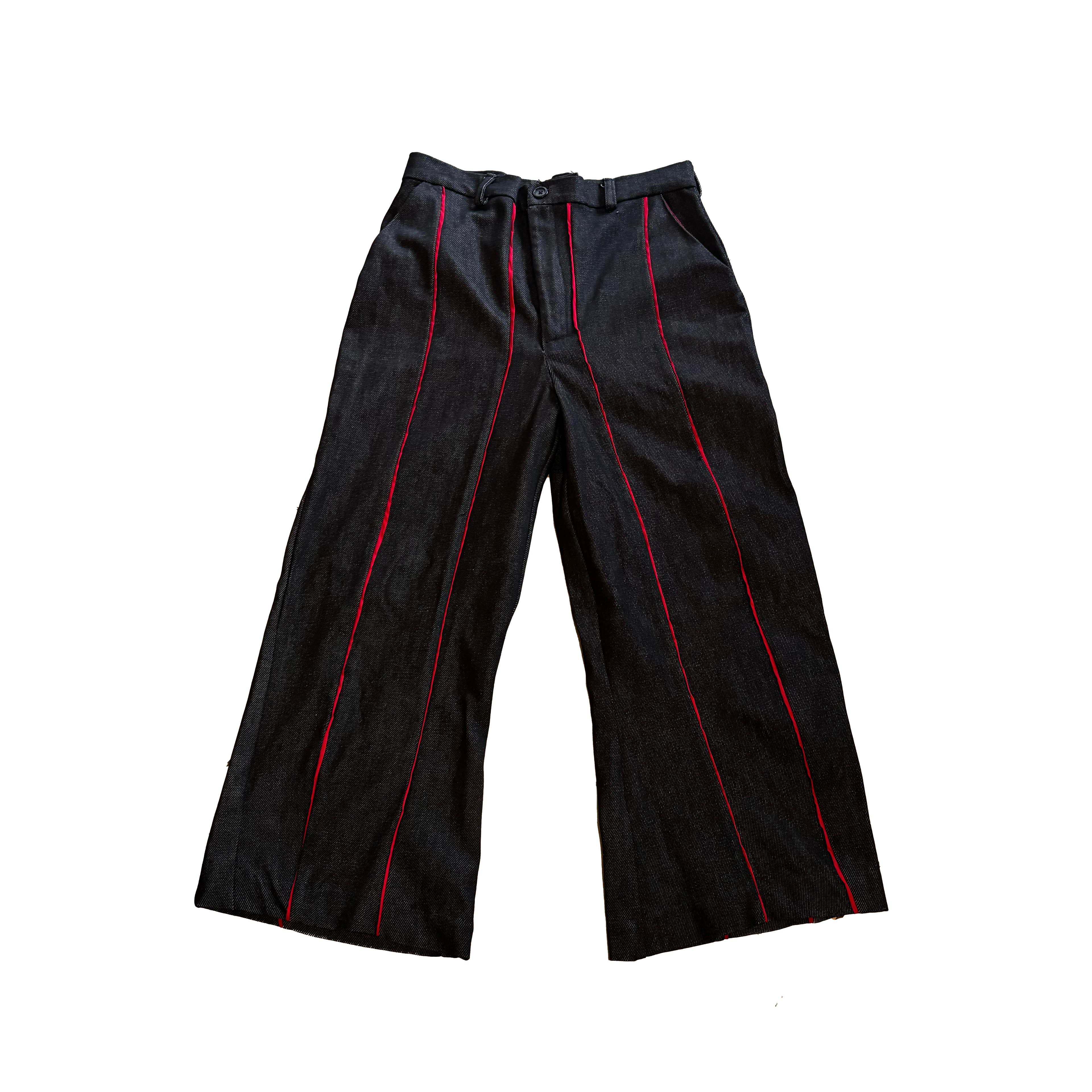 ESTRADA "C-7" FLARED DENIM PANTS WITH STRIPES