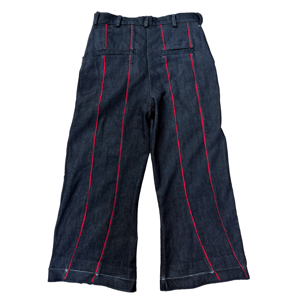 ESTRADA "C-7" FLARED DENIM PANTS WITH STRIPES